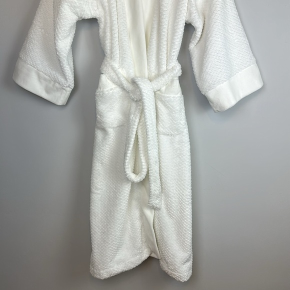 NEW Keiki Co. Luxury Long Spa Robe SM White Plush Kimono Style Bathrobe USA Made - Picture 5 of 16